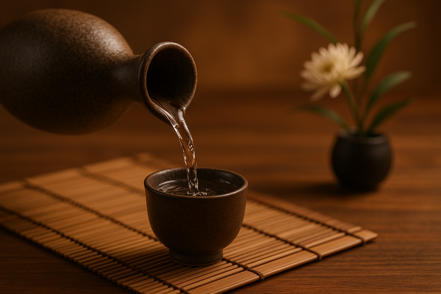 pouring the expensive sake
